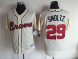 Atlanta Braves 29# John Smoltz beige Majestic baseball Jersey