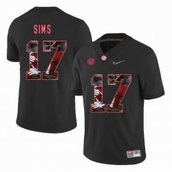 Custom Alabama Crimson Tide #17 Cam Sims black College Color Rush Limited Jerseys