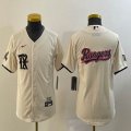 Youth Nike Texas Rangers blank beige majestic baseball jerseys city version 01