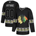 Custom Adidas Chicago Blackhawks black fashion ice hockey Jersey