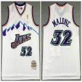 NBA Utah Jazz Malone 32# throwback white basketball Jersey-XD