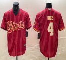 Nike Kansas City Chiefs #4 Rashee Rice red baseball jerseys Joint name-BD