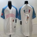 2023 World Cup Mexico #7 Julio Urias white skyblue majestic baseball jerseys 40