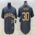 Nike Houston Astros #30 Kyle Tucker gray baseball jerseys -BD