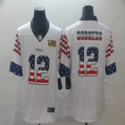 Green Bay Packers #12 Aaron Rodgers throwback USA flag Nike white Color Rush Limited Jersey