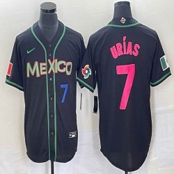 2023 World Cup Mexico #7 Julio Urias black majestic baseball jerseys 161