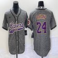 Nike Los Angeless Lakers #24 Kobe Bryant Hemp grey baseball jerseys Joint name-BD