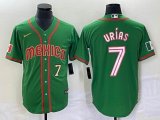 2023 World Cup Mexico #7 Julio Urias green red majestic baseball jerseys 80