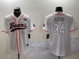 Chicago Bears #34 Walter Payto white baseball jerseys Joint name-BD