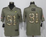 Nike Philadelphia Eagles 91 Cox Olive Camo Carson 2017 Salute to Service Limited Jersey