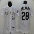 Nike Colorado Rockies #28 Nolan Arenado white Flexbase Authentic Collection Jersey