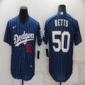 Nike Los Angeles Dodgers #50 Mookie Betts blue majestic baseball Jersey-BD