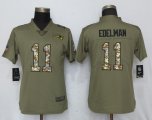 Women Nike New England Patriots 11 Edelman Olive Camo Carson 2017 Salute to Service Elite Player