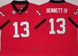 Georgia Bulldogs #13 Stetson Bennett IV red college football jerseys-PNS