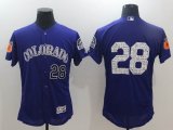 2017 Colorado Rockies #28 Nolan Arenado purple Flexbase Authentic Collection Jersey