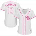 2017 Women St.Louis Cardinals 13 Matt Carpenter white majestic mlb jersey