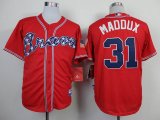 atlanta braves #31 Greg Maddux red mlb jerseys