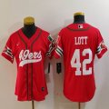 Youth Nike 49ers #42 Ronnie Lott red Mexico baseball jerseys Joint name-BD