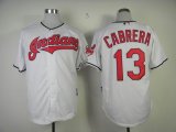 Cleveland Indians CABRERA 13 White baseball jerseys