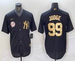 Nike New York Yankees #99 Aaron Judge black gold majestic baseball Jersey -BD 02