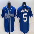 Nike Los Angeles Dodgers #5 Freddie Freeman blue majestic baseball Jerseys Joint name -BD