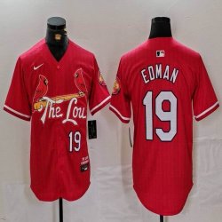 Nike St.Louis Cardinals #19 Tommy Edman red majestic Baseball Jersey city version-BD