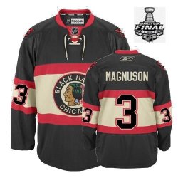 2013 NHL Stanley Cup Keith Magnuson 3 Black New Third Chicago Blackhawks Jerseys