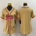 Women Nike San Francisco 49ers blank yellow baseball jerseys Joint name-BD