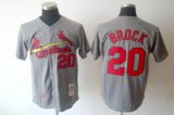 St.Louis Cardinals #20 Lou BROCK MLB grey Jerseys