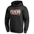 Men's Philadelphia Flyers Fanatics Branded Black Iconic Collection On Side Stripe Pullover Hoodie