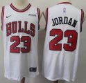 Chicago Bulls #23 Michael Jordan white nba jerseys with Sponsor logo -S8