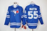 Toronto Blue Jays #55 Russell Martin blue long sleeves MLB baseball Jersey