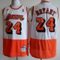 Los Angeless Lakers #24 Kobe Bryant white orange Throwback basketball Jersey -XD