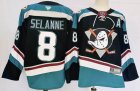 Anaheim Ducks #8 Teemu Selanne black blue hockey jersey