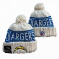 2024 San Diego Chargers beige blue NFL Sports Cuffed Knit Hats 01