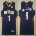 Nike New Orleans Pelicans #1 Zion Williamson blue NBA basketball jerseys-TY