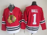 Reebok Chicago Blackhawks #1 Glean Hall Red NHL Jerseys