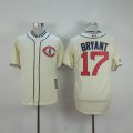 Chicago Cubs Kris Bryant #17 beige throwback MLB baseball jerseys(1)