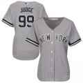 Custom New York Yankees #99 Judge gray women majestic baseball jersey