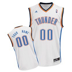 Oklahoma City Thunder Custom white adidas Home Jersey for sale