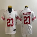 Youth Nike San Francisco 49ers #23 Christian McCaffrey white Color Rush Limited Jersey-BD