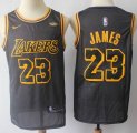 Nike Los Angeles Lakers #23 LeBron James black fashion basketball jersey