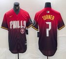 Nike Philadelphia Phillies #7 Trea Turner red majestic baseball jersey city version 04