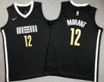 Youth Nike Memphis Grizzlies 12 Ja Morant black nba basketball jerseys city version-XD