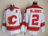 Calgary Flames #2 Al MacInnis white Third Throwback CCM nhl Jerseys A patch