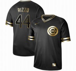 Nike Chicago Cubs #44 Anthony Rizzo black gold baseball jersey