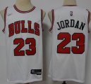 Nike Chicago Bulls #23 Michael Jordan white NBA basketball jerseys 75th -S8