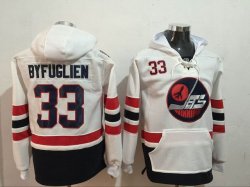 Winnipeg Jets Jersey #33 Dustin Byfuglien white ice hockey Hooded Sweatshirt