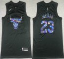 Nike Chicago Bulls #23 Michael Jordan black nba basketball jerseys-XD