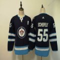 Women Adidas Winnipeg Jets #55 Mark Scheifele blue hockey Jerseys